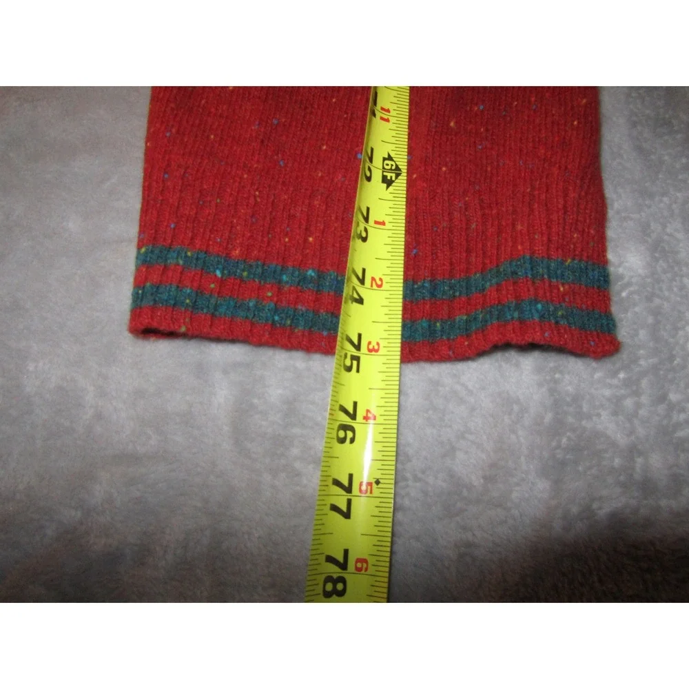 Brooks Brothers Red Lambswool Donegal Fleck Striped Ribbed Scarf NWT 4139